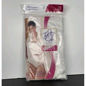 Just My Size 3pk Nylon Briefs Panties Underwear Lace Accents Size 11 Vintage